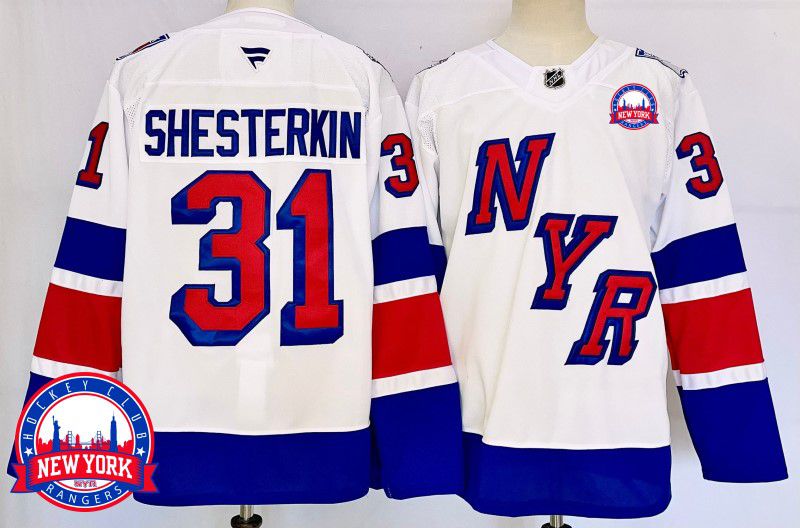 Men New York Rangers #31 Shesterkin White Fanatics 2025 NHL Jersey style 5